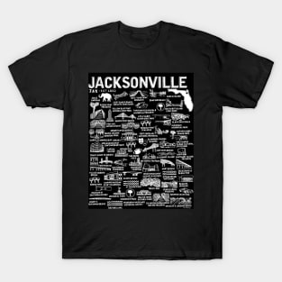 Jacksonville Map Art T-Shirt
